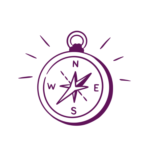 compass illustration outline