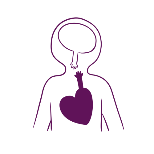 head and heart illustration outline