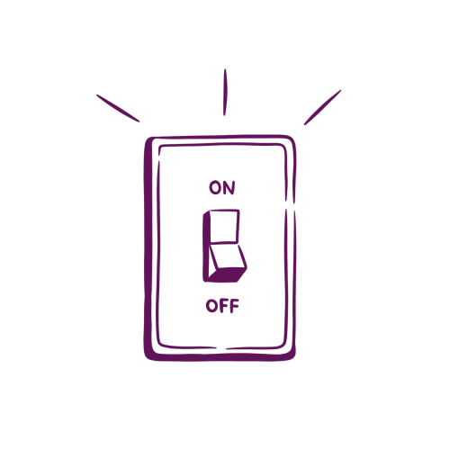 one and off switch illustration outline